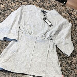 PrettyLittleThing Gray Ruched Bust T-Shirt